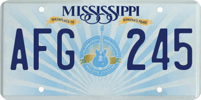 MS license plate AFG245