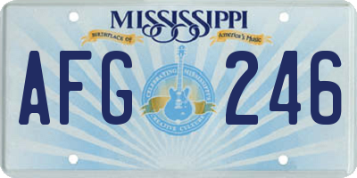 MS license plate AFG246