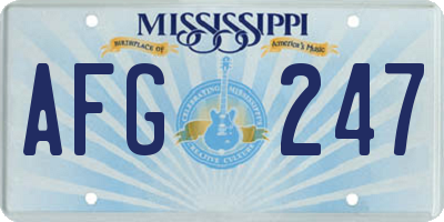 MS license plate AFG247