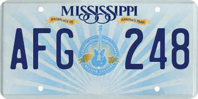 MS license plate AFG248