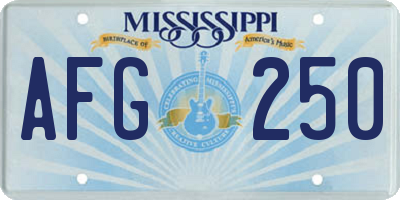 MS license plate AFG250