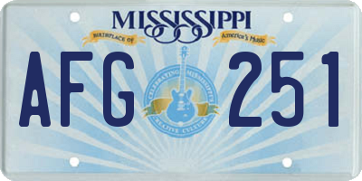MS license plate AFG251