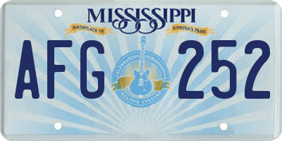 MS license plate AFG252