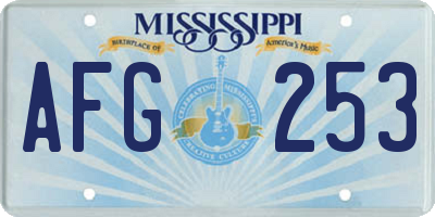 MS license plate AFG253