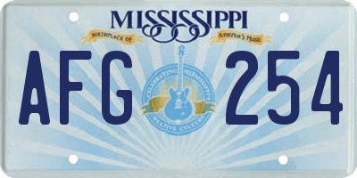 MS license plate AFG254