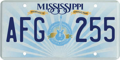 MS license plate AFG255