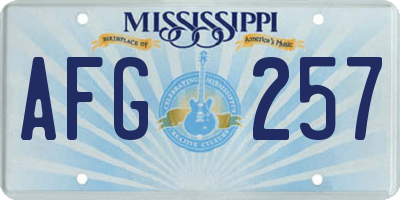 MS license plate AFG257