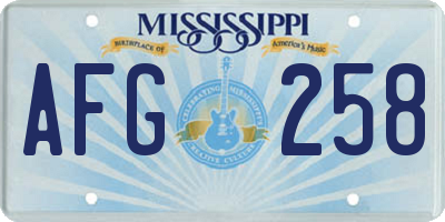 MS license plate AFG258