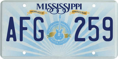 MS license plate AFG259