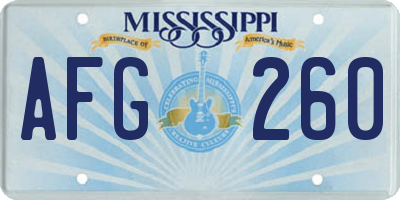 MS license plate AFG260