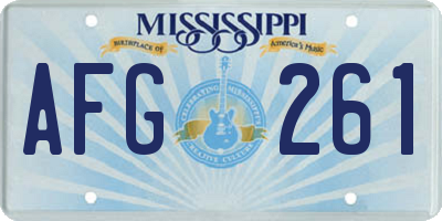 MS license plate AFG261