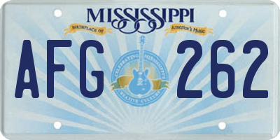 MS license plate AFG262