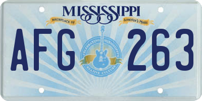 MS license plate AFG263