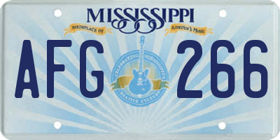 MS license plate AFG266
