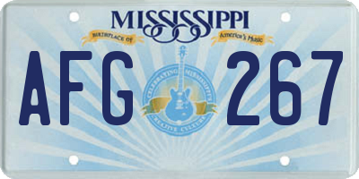 MS license plate AFG267