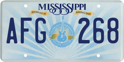 MS license plate AFG268