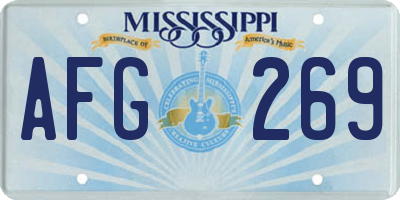 MS license plate AFG269