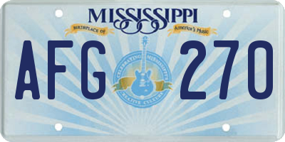 MS license plate AFG270