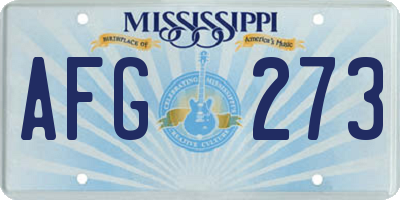 MS license plate AFG273