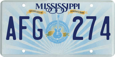 MS license plate AFG274