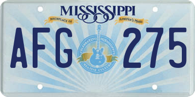 MS license plate AFG275