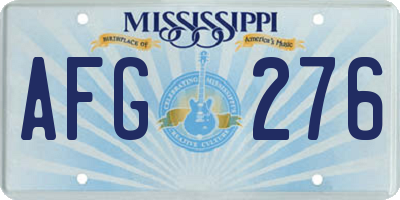 MS license plate AFG276
