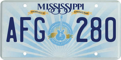 MS license plate AFG280