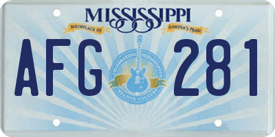 MS license plate AFG281