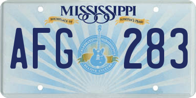 MS license plate AFG283