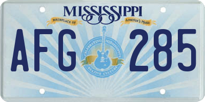 MS license plate AFG285
