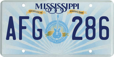 MS license plate AFG286