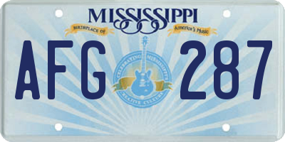 MS license plate AFG287