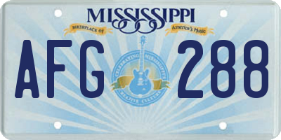 MS license plate AFG288