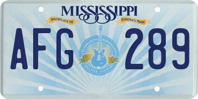 MS license plate AFG289