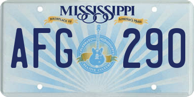 MS license plate AFG290