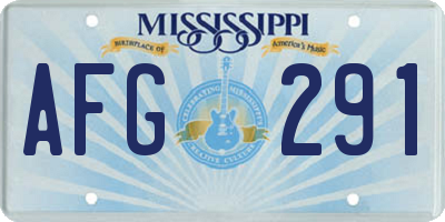 MS license plate AFG291