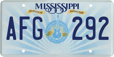 MS license plate AFG292