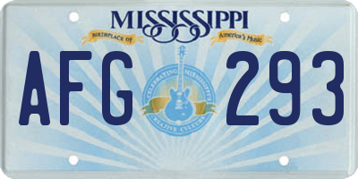 MS license plate AFG293