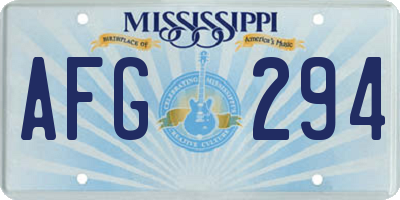 MS license plate AFG294