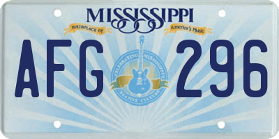 MS license plate AFG296