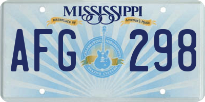 MS license plate AFG298