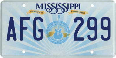MS license plate AFG299