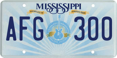 MS license plate AFG300