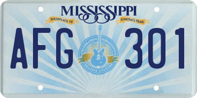 MS license plate AFG301