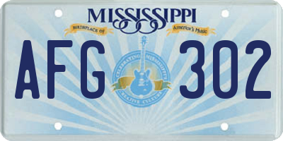 MS license plate AFG302