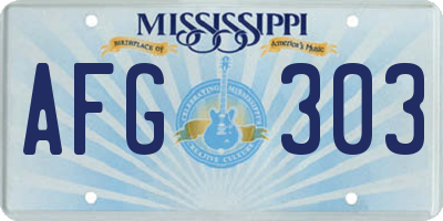 MS license plate AFG303