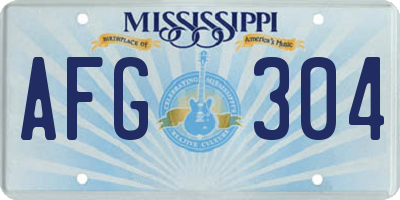 MS license plate AFG304