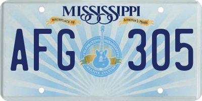 MS license plate AFG305