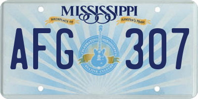 MS license plate AFG307