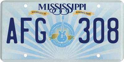 MS license plate AFG308